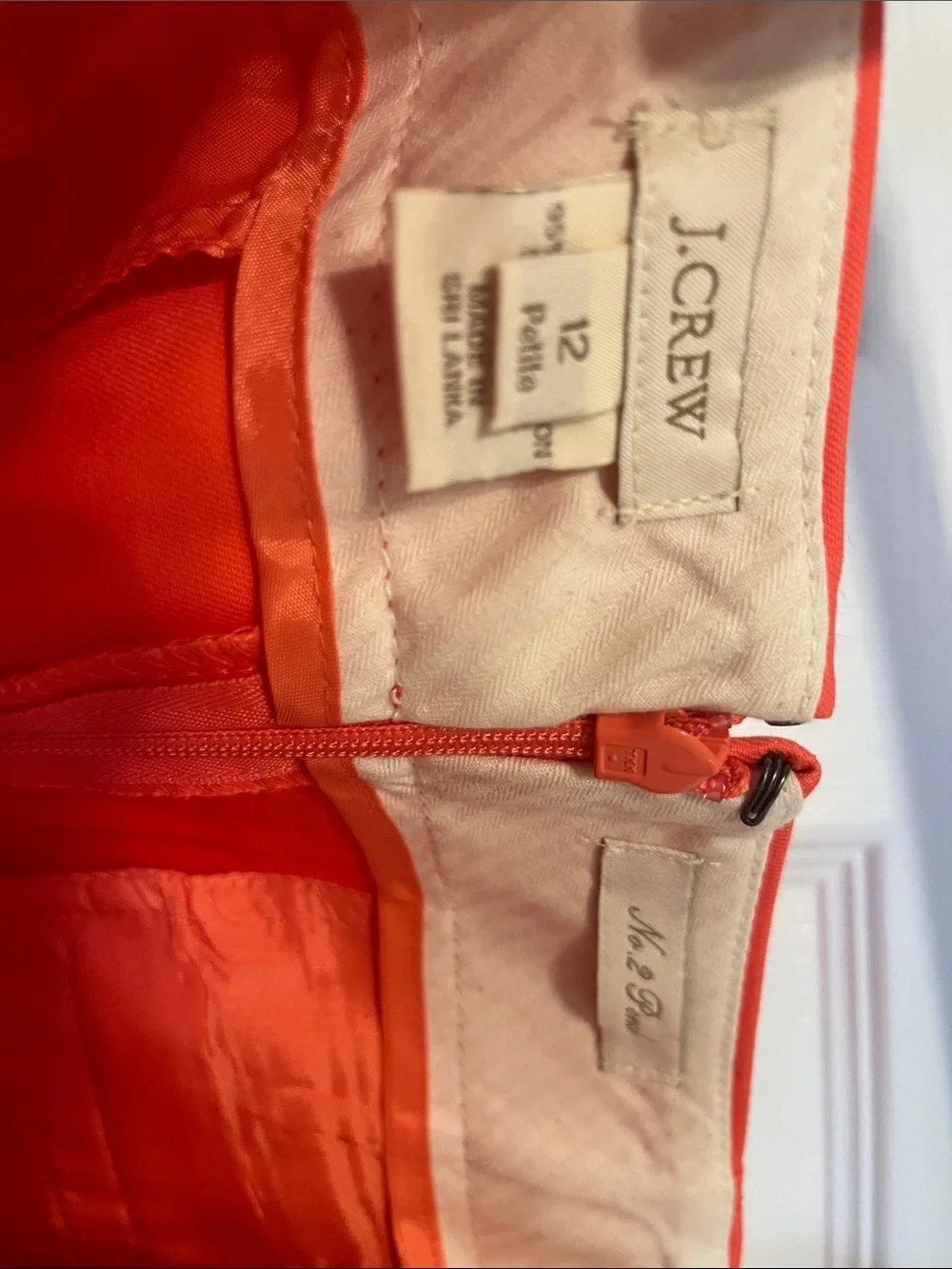 J. Crew Bright Coral-Red Pencil Skirt